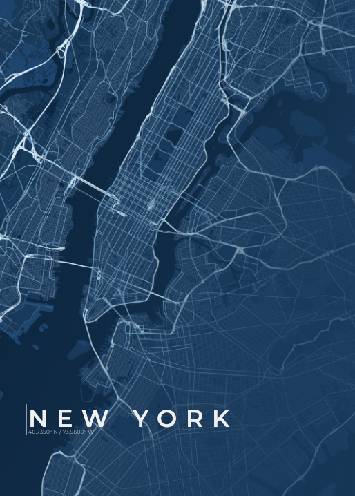 Custom map poster — New York (blueprint)