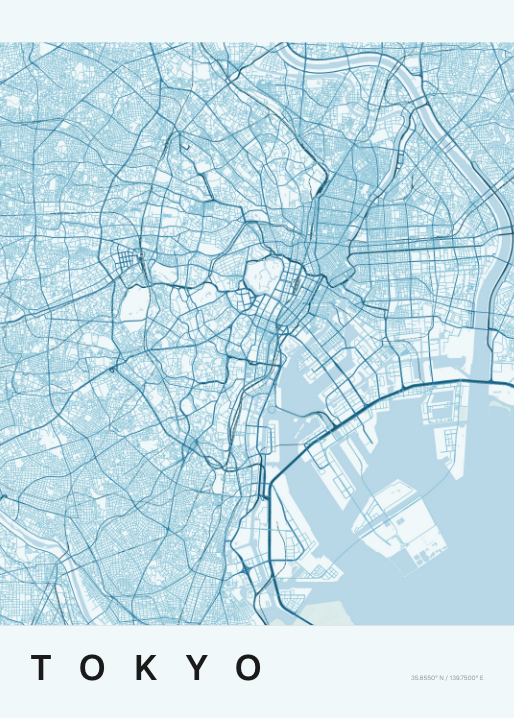 Custom map poster — Tokyo (ocean)